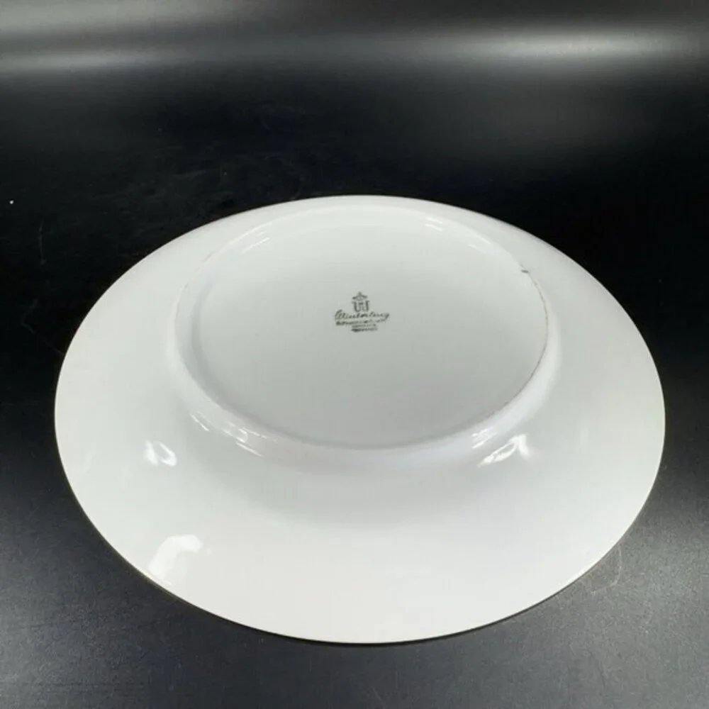 Winterling Schwarzenbach Bavaria Porcelain Dish Plate Platinum Germany Set 4 VTG
